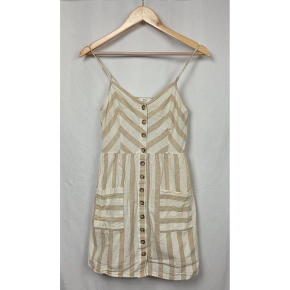 mine Dresses & Skirts - MINE Women's Mini Summer Button Up Sleeveless Dress w/Pockets 100% Cotton Size S